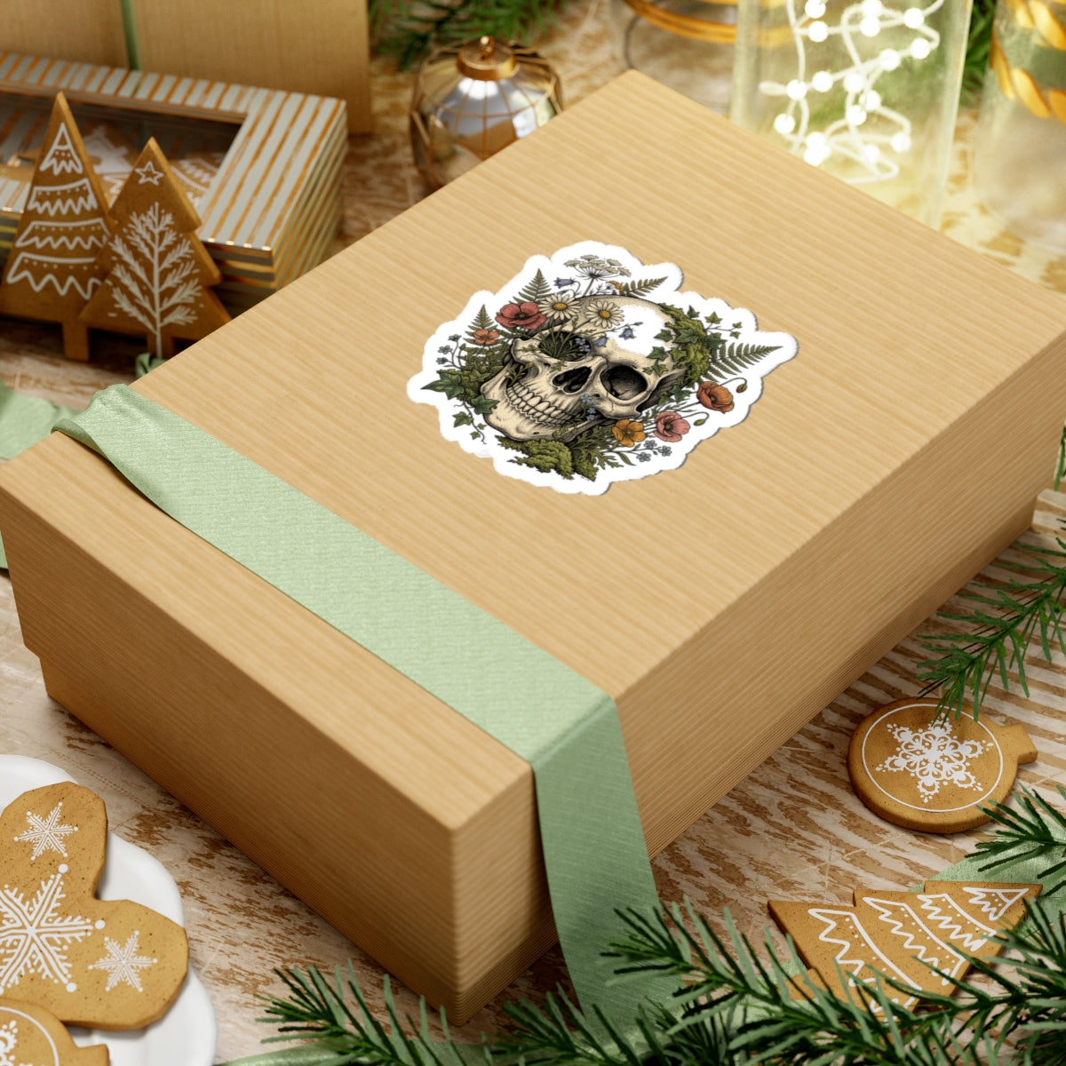 Feral Skull Floral Sticker | chaotic, unhinged independence