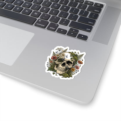 Feral Skull Floral Sticker | chaotic, unhinged independence