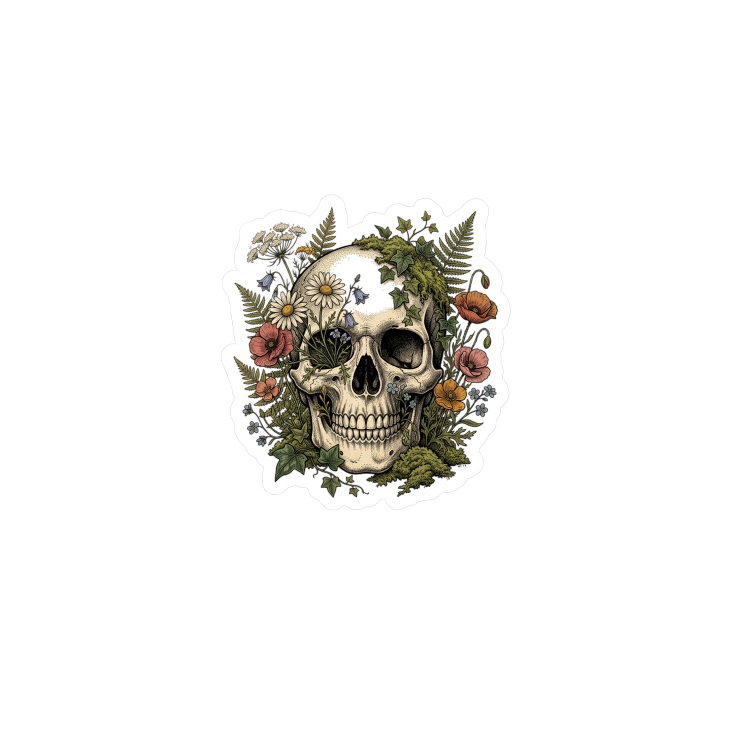 Skull & Fern Vinyl Decal